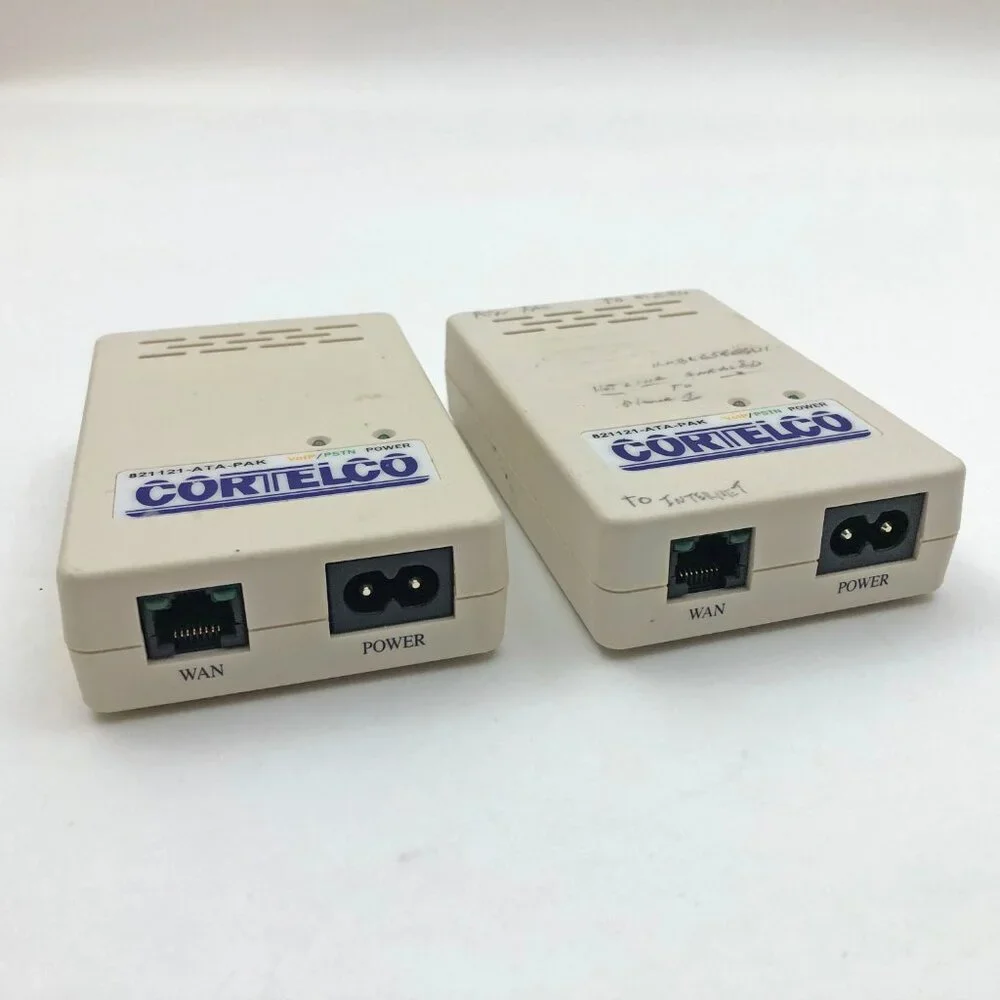 Cortelco 821121 VOIP/PSTN Power Analog Phone Terminal Adapter Set - 2 Used AS-IS